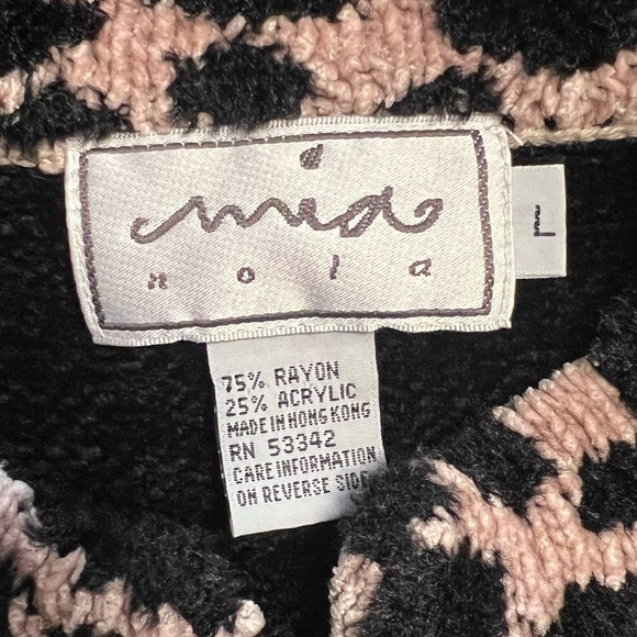 Mia Nola Leopard Print Trimmed Sweater - Picture 6 of 6